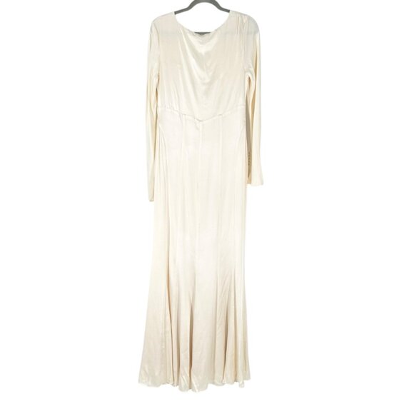 NWT Shona Joy La Lune Plunged Panelled Maxi Dress in Cream - Picture 4 of 13